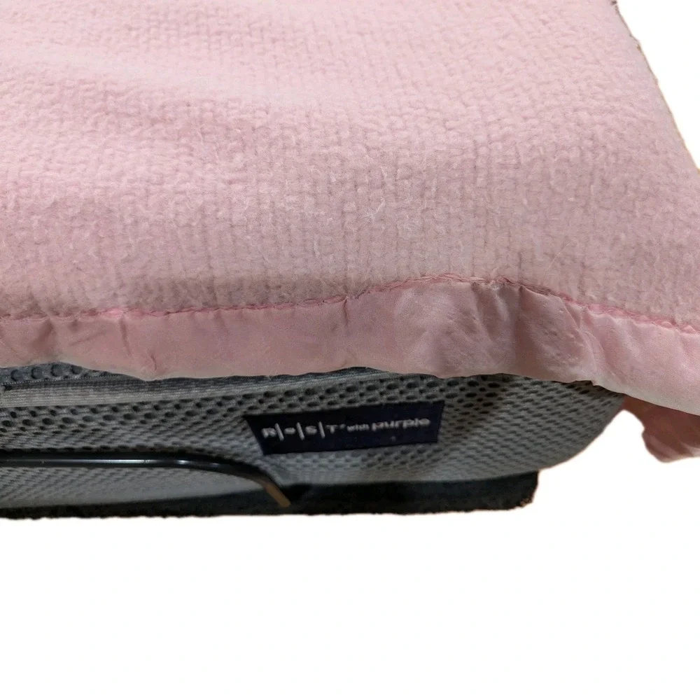 Vtg Acrylic Waffle Weave‎ Blanket King Size Pink Satin Trim All Around 92 X 77